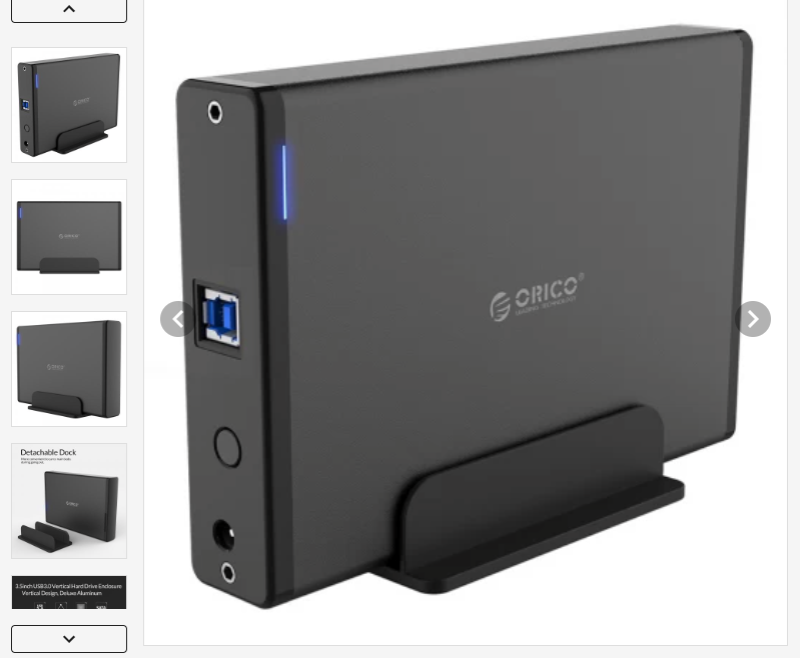 Orico 7688U3 3.5-inch SATA USB3.0 5Gbps External Hard Drive Enclosure for 2.5 / 3.5 inch SSD / HDD